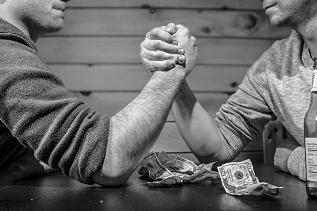 Two men fight over money