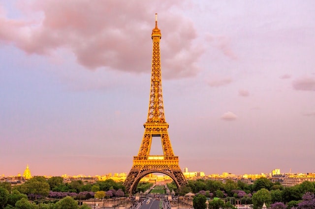 Eiffel Tower on a Pink Sky