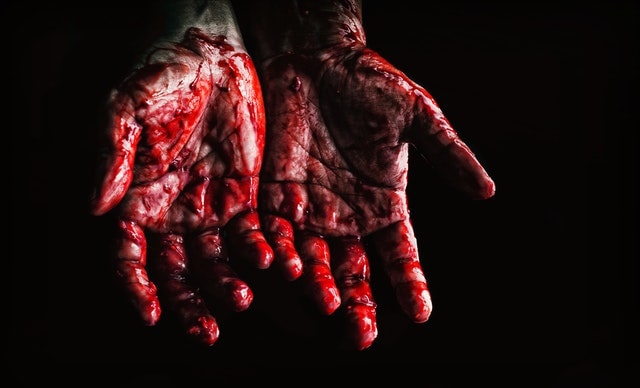 two bloody hands